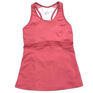 Athletic Racerback Tank Top with Support bra by Moving Comfort in Pink